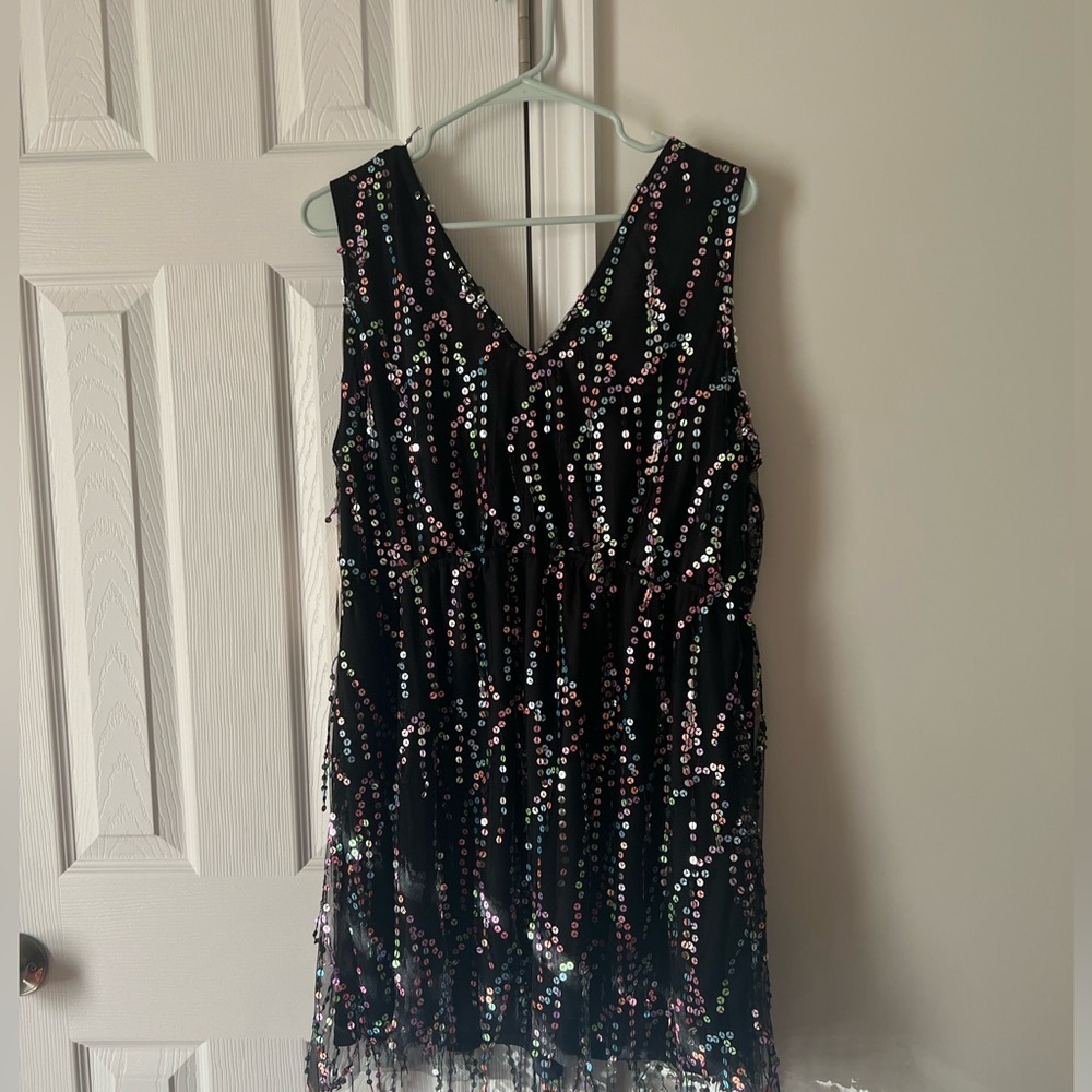 Southern Fried Chicks Sequin Black Dress